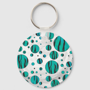 Porte-clés Polka Dot Tiger noir et Turquoise