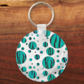 Porte-clés Polka Dot Tiger noir et Turquoise (Recto)