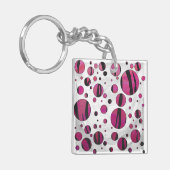 Porte-clés Polka Dot Tiger rose chaud et noir (Devant gauche)