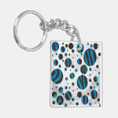 Porte-clés Polka Dot Zebra Motif noir et bleu (Devant gauche)