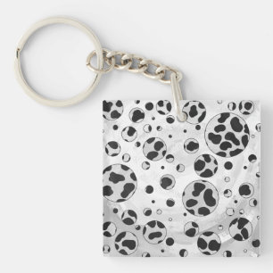 Porte-clés Polka en Dalmatie noir et blanc