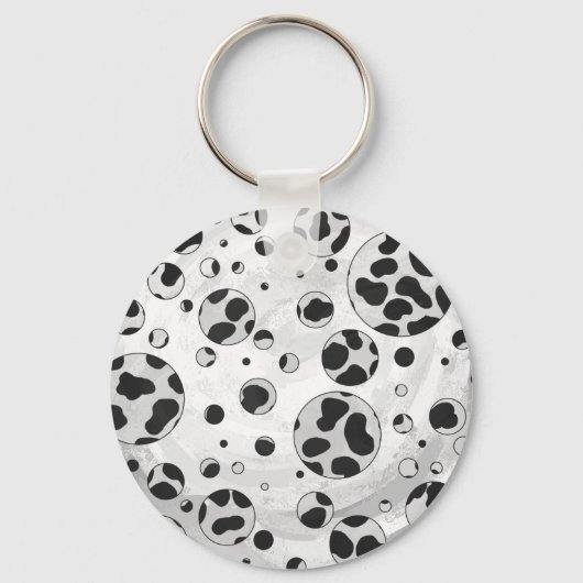Porte-clés Polka en Dalmatie noir et blanc (Recto)