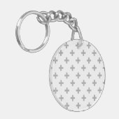 Porte-clés Polka gris croise sur blanc (Devant gauche)