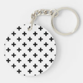 Porte-clés Polka noire croise sur blanc (Dos)