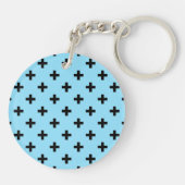 Porte-clés Polka noire croise sur le bleu bébé (Dos)