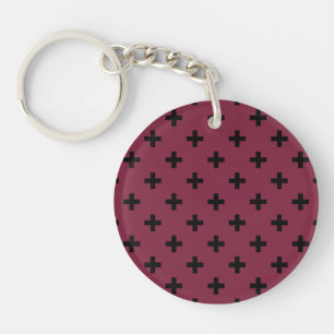 Porte-clés Polka noire croise sur mûrier
