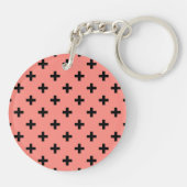 Porte-clés Polka noire croise sur pêche (Dos)
