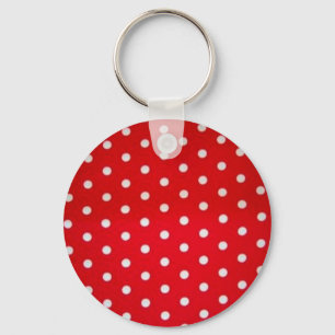 Porte-clés polka-point-rouge-blanc