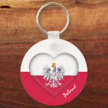 Porte-clés Pologne & Coeur, Drapeau polonais mode / sports<br><div class="desc">Porte - clés : Coeur polonais et polonais,  mode drapeau polonais - amour mon pays,  voyage,  vacances,  patriotes nationaux /fans sportifs</div>
