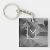 Porte-clés Poly Gray noir géométrique Design Abstrait initial (Devant)