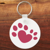 Porte-clés Polydactyl Chat Coeur Empreinte de patte (Recto)