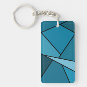 Porte-clés Polygones Turquoises Abstraits