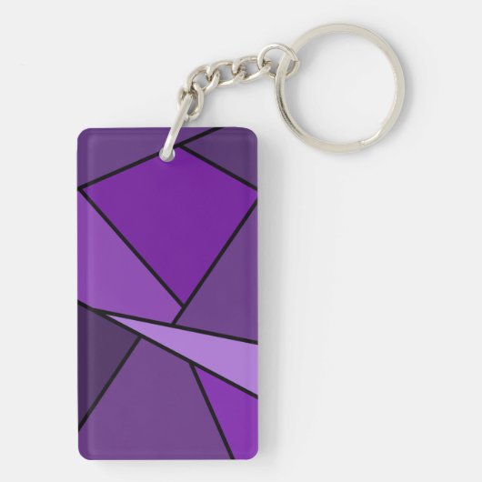 Porte-clés Polygones violets Abstraits (Dos)