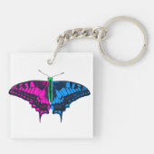 Porte-clés Polysexual Pride Flag Swallowtail Butterfly (Dos)