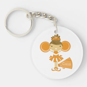 Porte-clés Pom-pom girl en orange