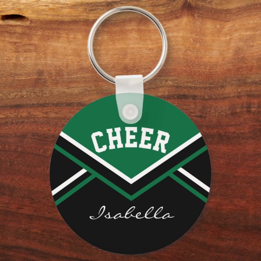 Porte-clés Pom-pom girl en vert foncé (Verso)