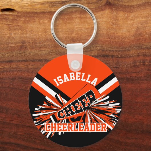 Porte-clés Pom-pom girl Spirit - Orange, Noir et Blanc (Verso)