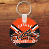 Porte-clés Pom-pom girl Spirit - Orange, Noir et Blanc (Recto)