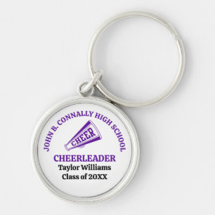 Porte-clés Pom-pom Personnalisé de Cheerleader de Lycée Viole