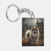 Porte-clés Pomeranian Halloween Épouvantable (Devant gauche)