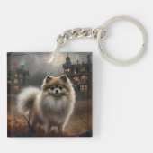 Porte-clés Pomeranian Halloween Épouvantable (Dos)