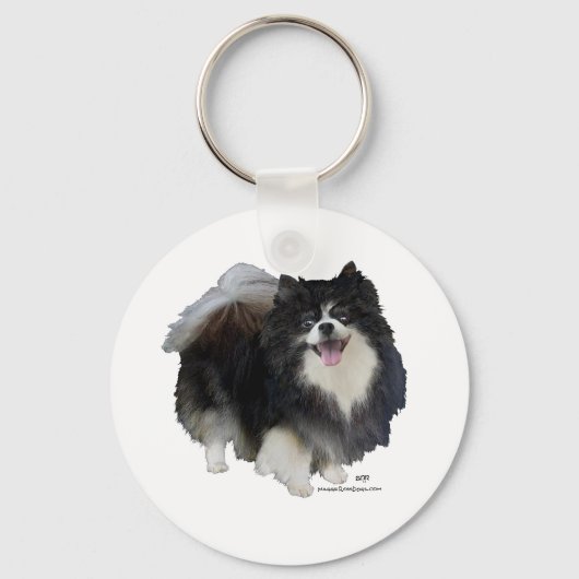 Porte-clés Pomeranian noir (Recto)