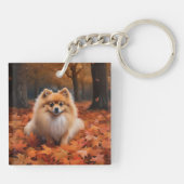 Porte-clés Poméranie en automne Feuilles Automne Inspire (Dos)