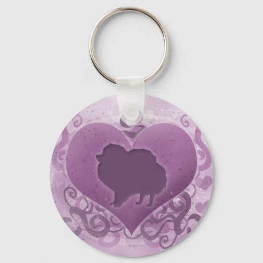 Porte-clés Poméranie violette Valentine (Recto)