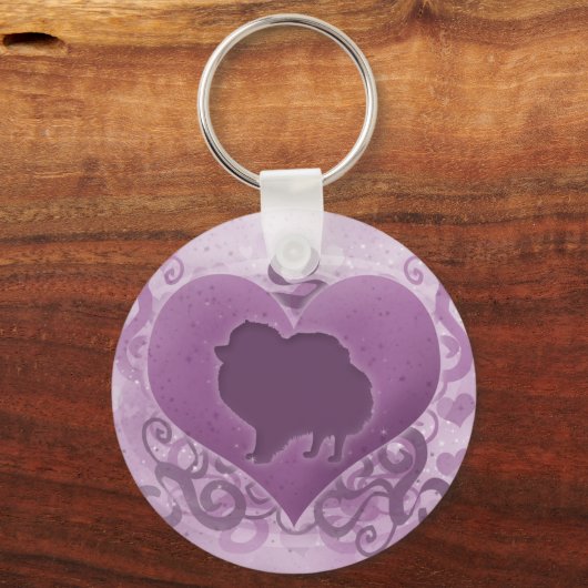 Porte-clés Poméranie violette Valentine (Recto)