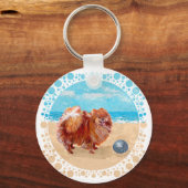 Porte-clés Poméranien au bord de mer (Recto)