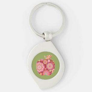 Porte-clés Pomme d'enseignant personnalisée avec modèle flo