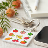 Porte-clés Pomme, Pêche, Pastèque (Devant Droit)