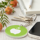 Porte-clés Pomme verte et blanche (Devant droit)