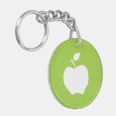 Porte-clés Pomme verte et blanche (Devant gauche)