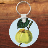 Porte-clés pomme verte sur l'illustration botanique d'un arbr (Verso)