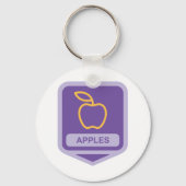 Porte-clés Pomme violette Badge Conception Fruit Lover (Recto)