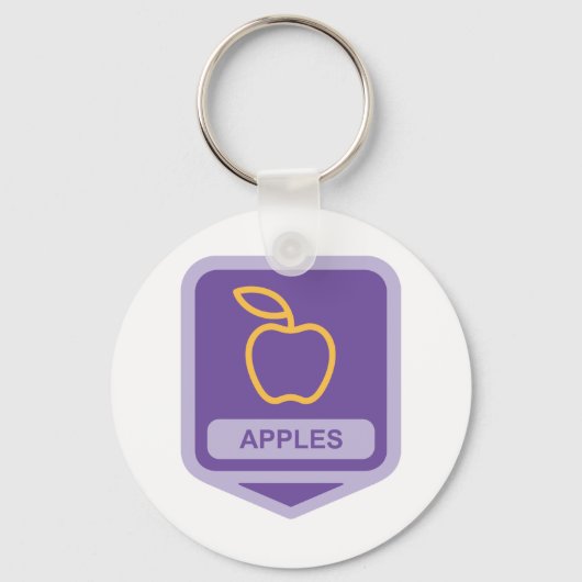 Porte-clés Pomme violette Badge Conception Fruit Lover (Recto)