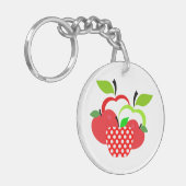Porte-clés Pommes rouges et vertes (Devant gauche)