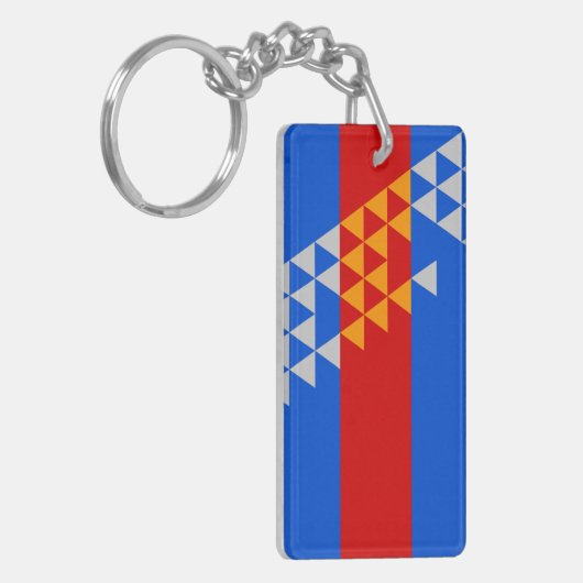 Porte-clés Pomo Indice Drapeau symbole ethnique Amérique indi (Devant gauche)