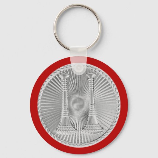 Porte-clés Pompier 2 Bugle Silver Capitaine Médaillon (Recto)