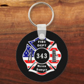 Porte-clés Pompier 9/11 N'oubliez jamais 343 (Recto)