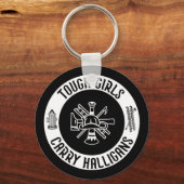 Porte-clés Pompier féminin Filles toux portent des halligans (Verso)