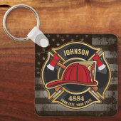 Porte-clés Pompier NOM Pompier Pompier Département d'incendie (Recto)