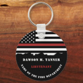 Porte-clés Pompier personnalisé Mince Secourt incendie de lig (Recto)