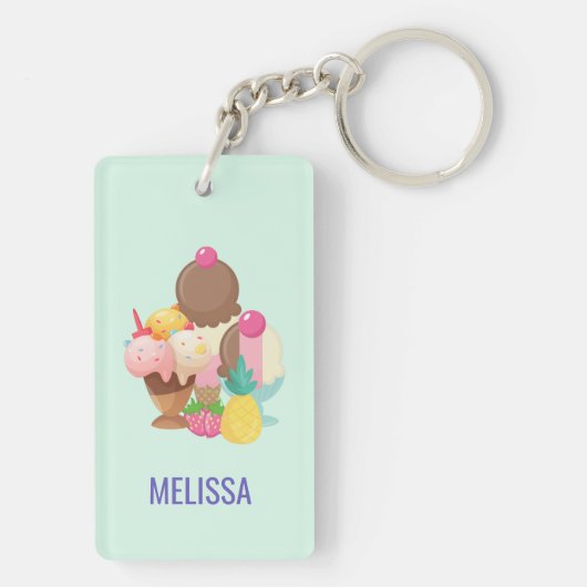 Porte-clés Poncs de crème glacée avec arrosages (Dos)