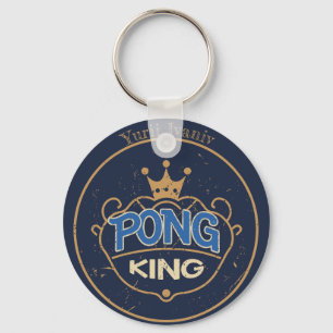 Porte-clés Pong King bleu