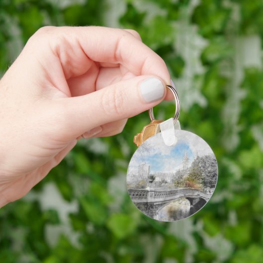 Porte-clés Pont aquarelle à Central Park New York (main)