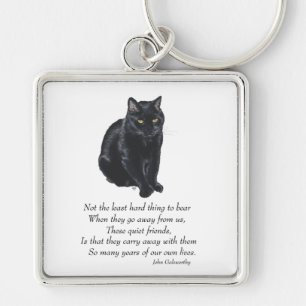Porte-clés Pont arc-en-ciel de chat noir
