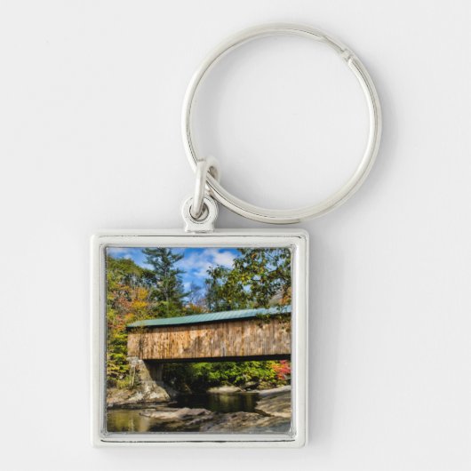 Porte-clés Pont couvert de Montgomery avec feuillage d'automn (Devant)