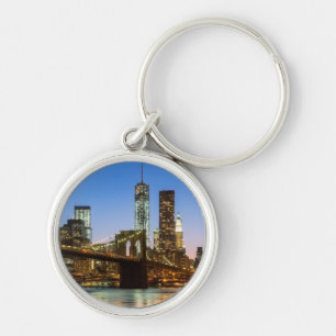 Porte-clés Pont de Manhattan et de Brooklyn au crépuscule